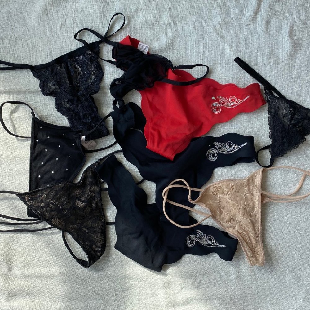 Vintage Victoria Secret Panty Thong V String Lot, Size Small, Very Sexy